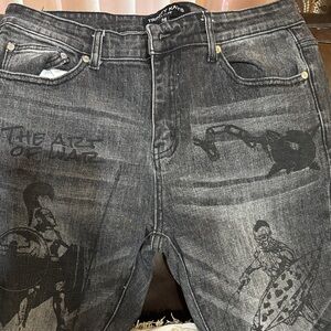 Tripp NYC Dark Gray  black Graphic Men's Jeans